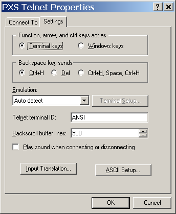 Connection Properties Dialog